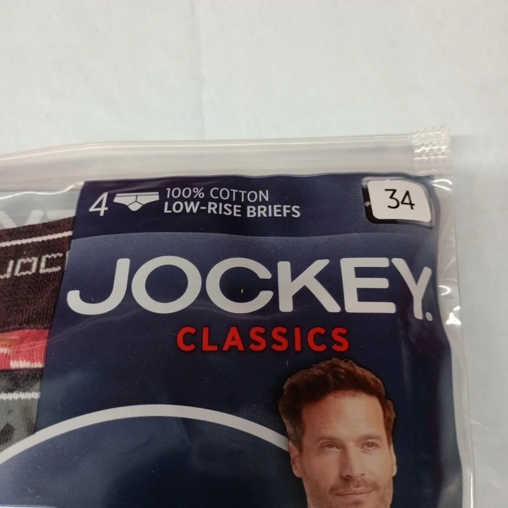 Jockey Men's 4 Pack Low Rise Cotton Briefs Size‎ 34 Multicolor New